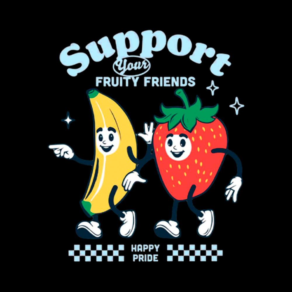 Support Your Fruity Friends Happy Pride Cropped T-Shirt