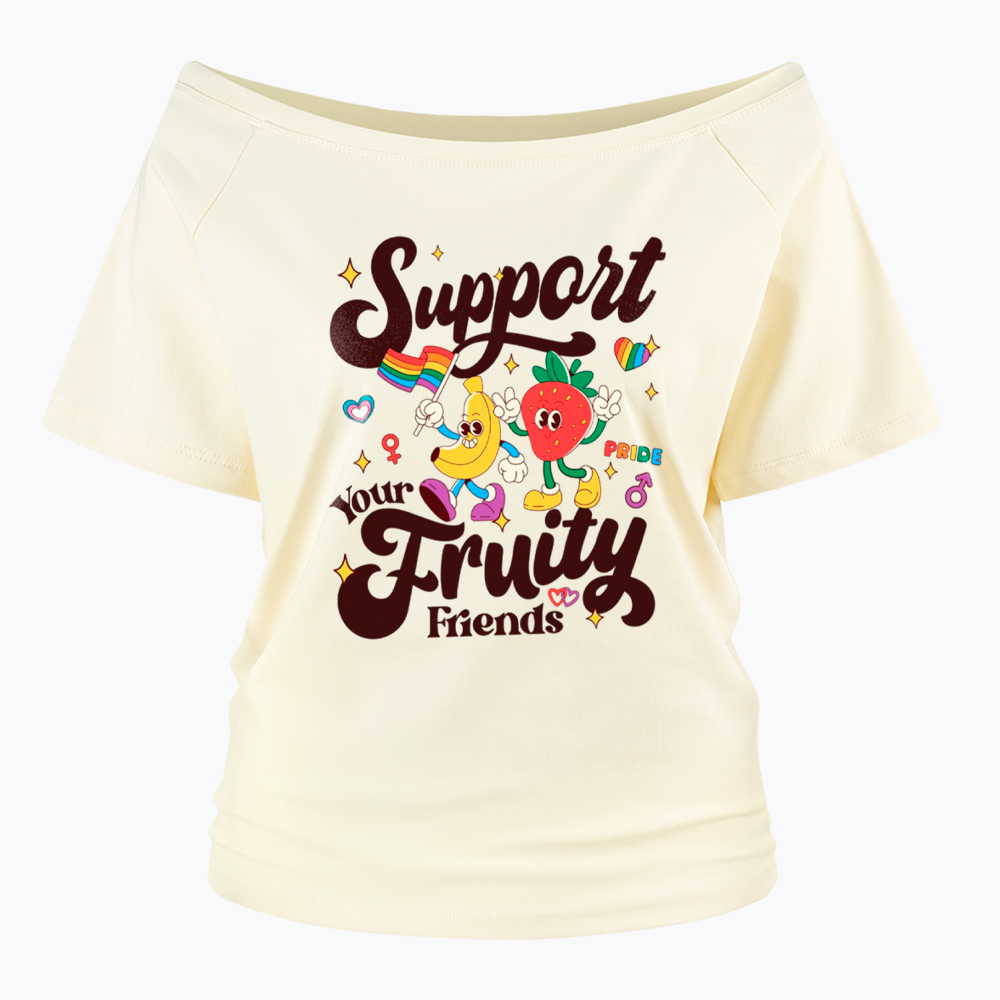 Support Your Fruity Friends Off Shoulder T-Shirt