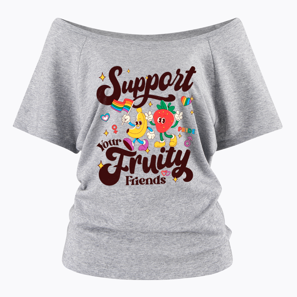 Support Your Fruity Friends Off Shoulder T-Shirt
