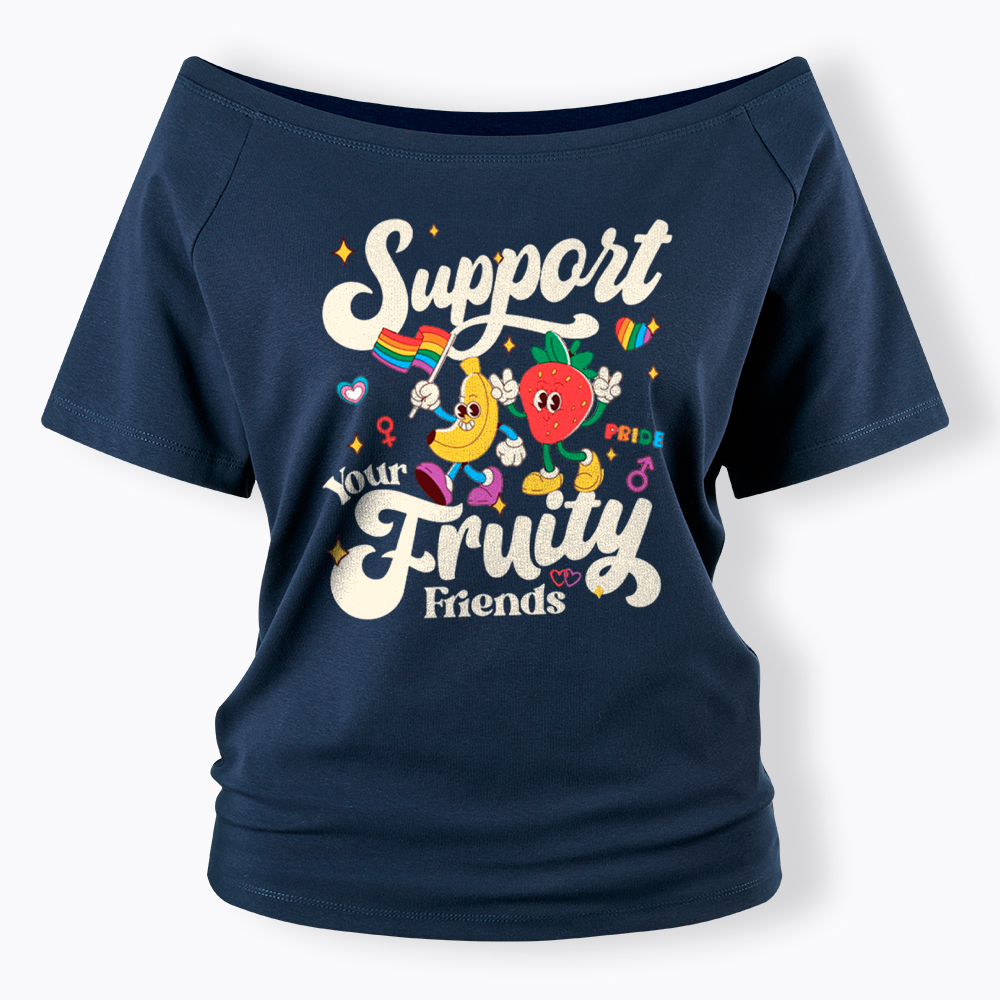 Support Your Fruity Friends Off Shoulder T-Shirt