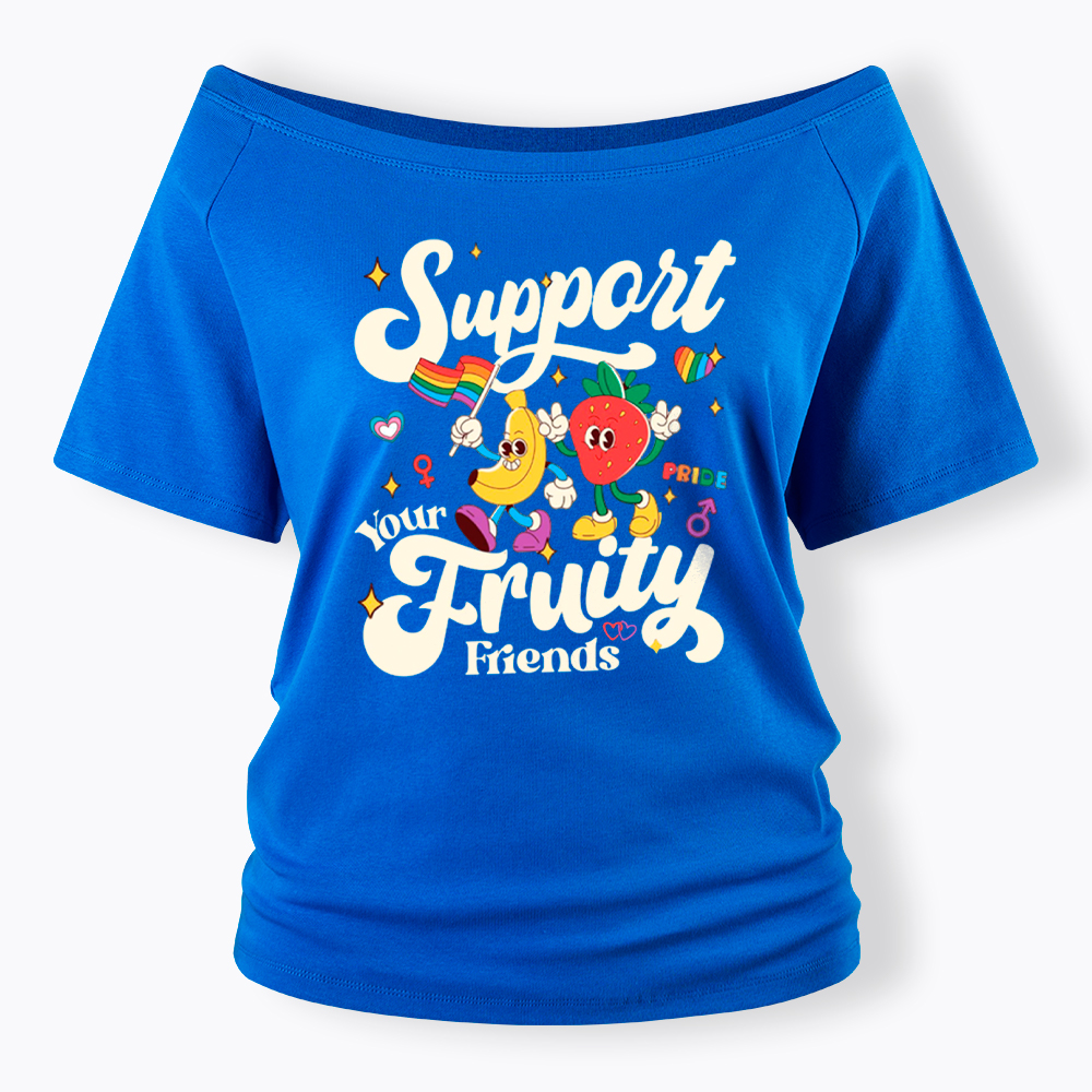 Support Your Fruity Friends Off Shoulder T-Shirt