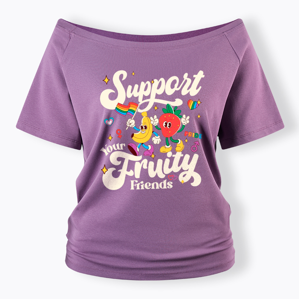 Support Your Fruity Friends Off Shoulder T-Shirt