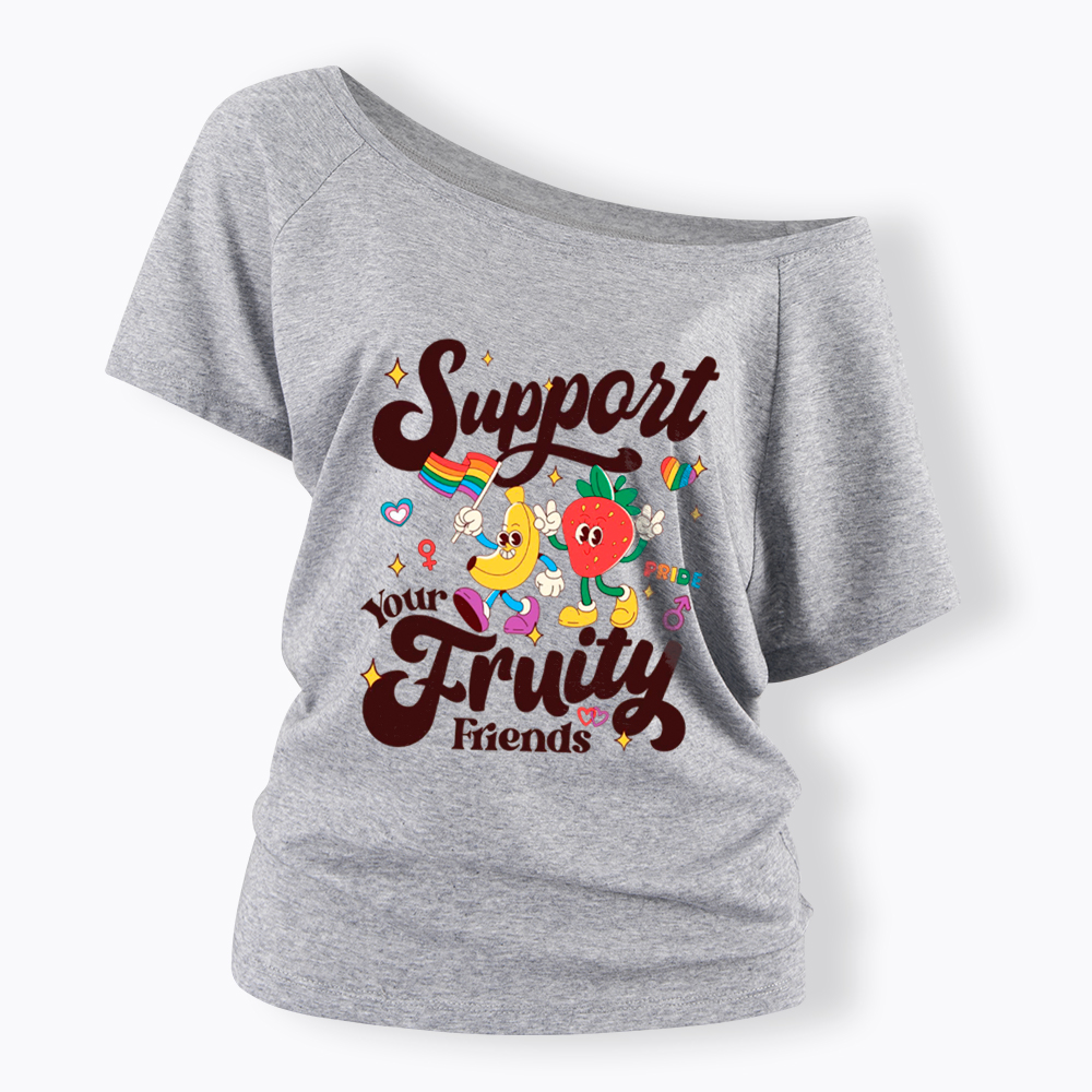 Support Your Fruity Friends Off Shoulder T-Shirt