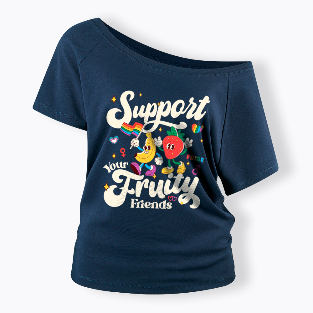 Support Your Fruity Friends Off Shoulder T-Shirt