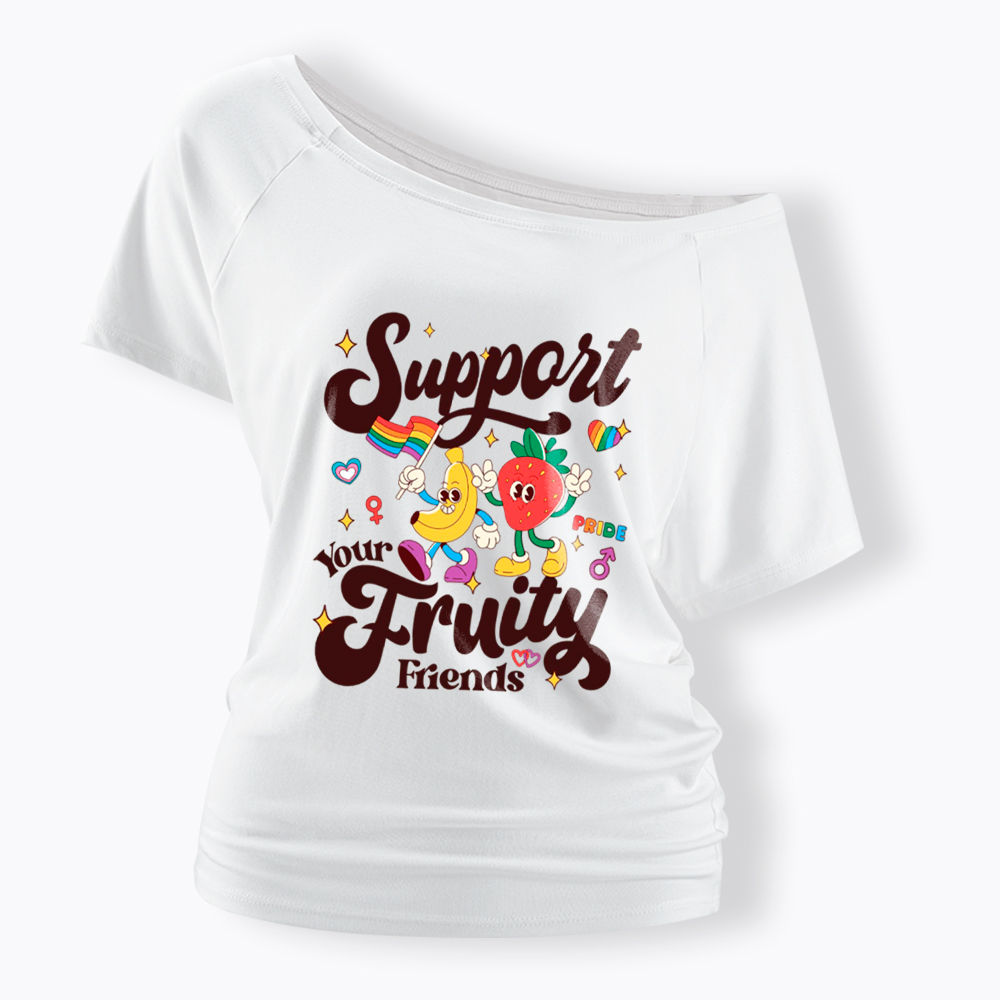 Support Your Fruity Friends Off Shoulder T-Shirt