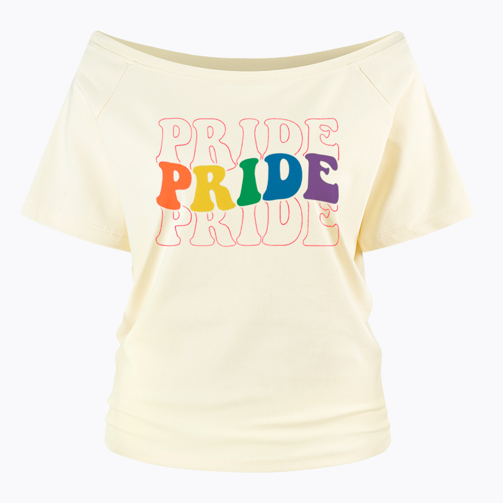 Groovy Pride Month Off Shoulder T-Shirt