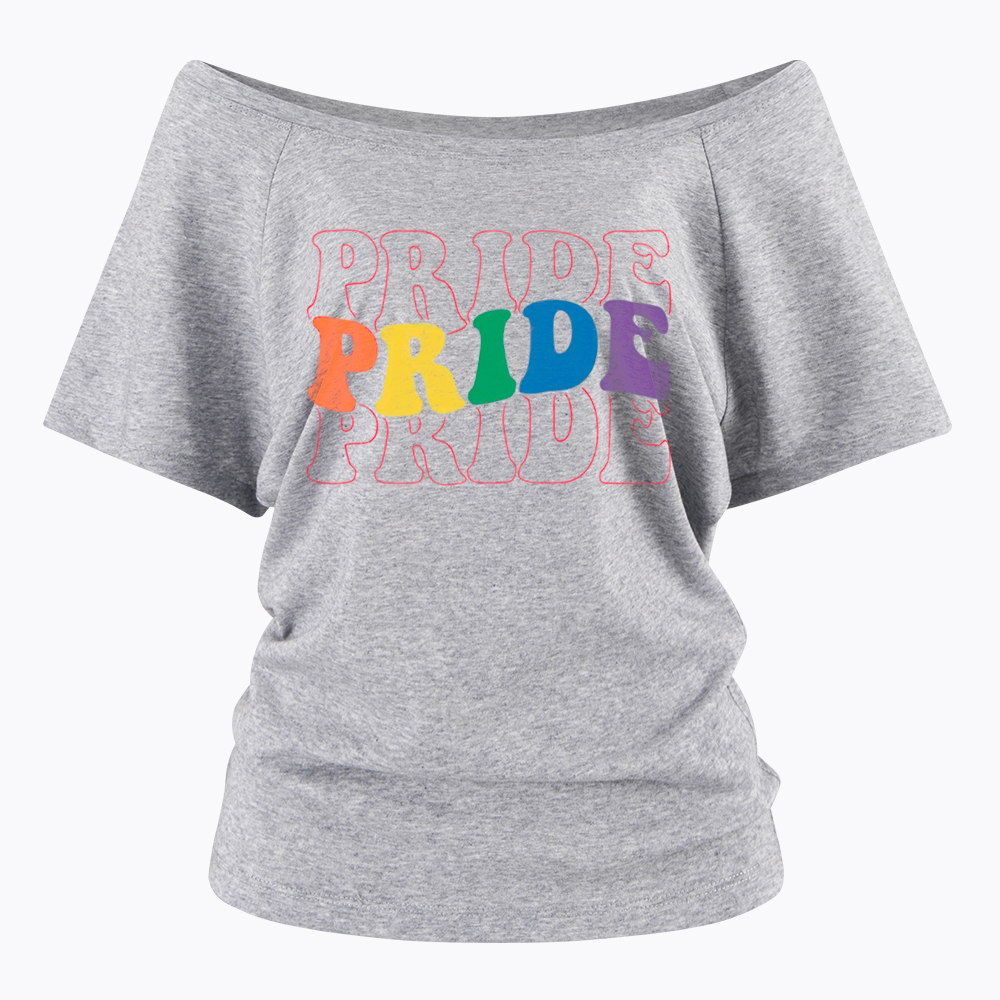 Groovy Pride Month Off Shoulder T-Shirt