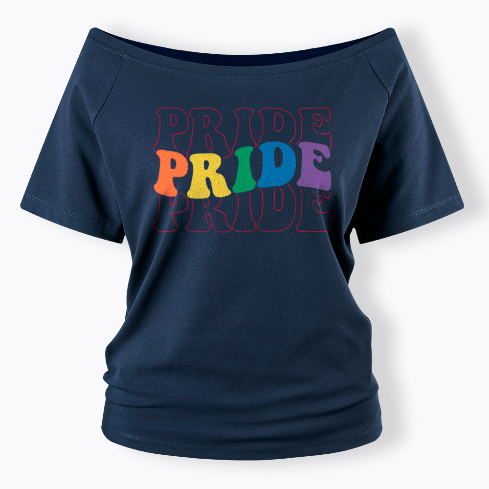 Groovy Pride Month Off Shoulder T-Shirt