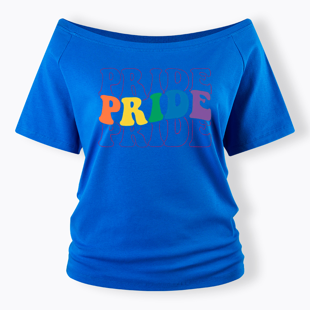 Groovy Pride Month Off Shoulder T-Shirt