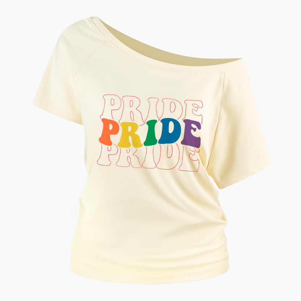 Groovy Pride Month Off Shoulder T-Shirt