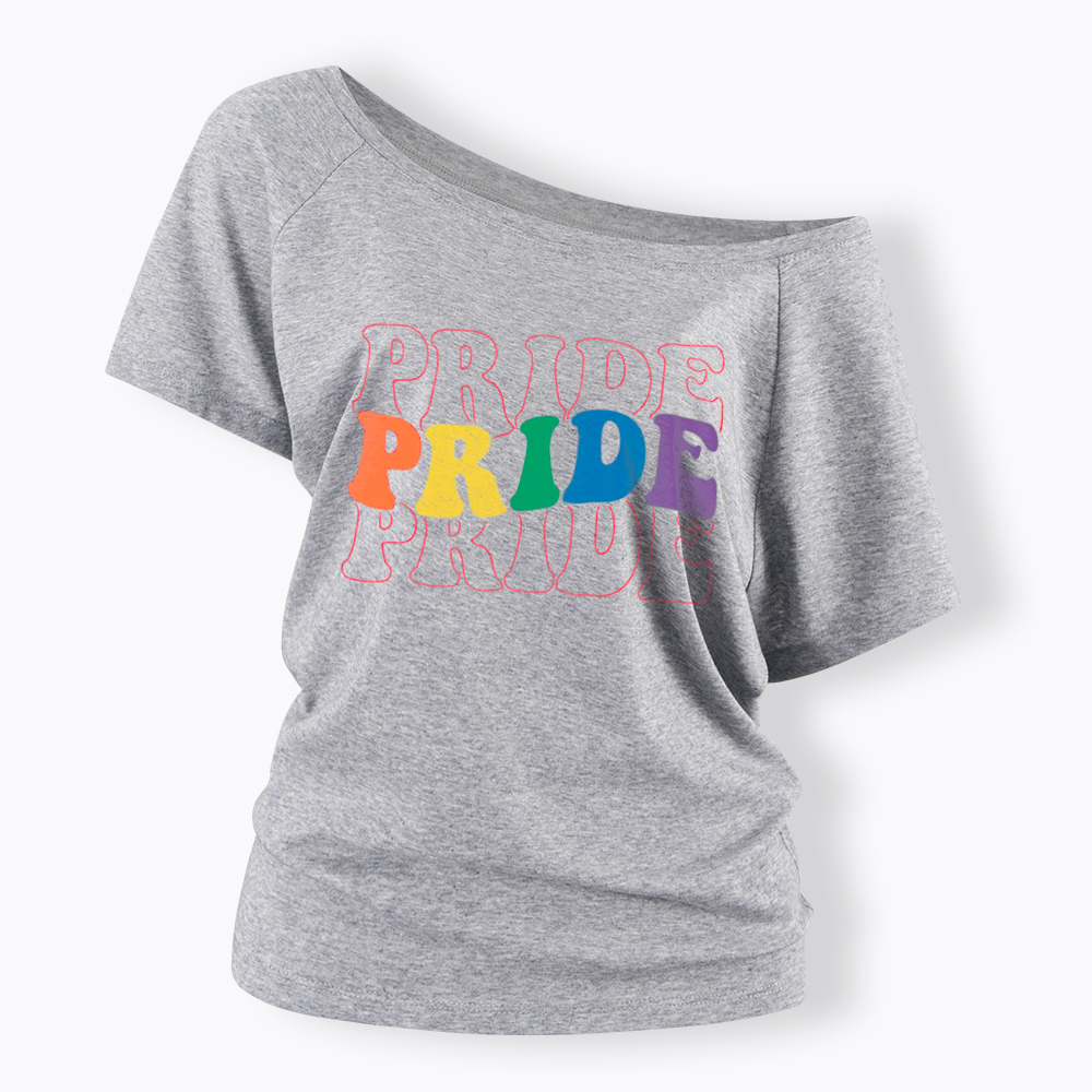 Groovy Pride Month Off Shoulder T-Shirt