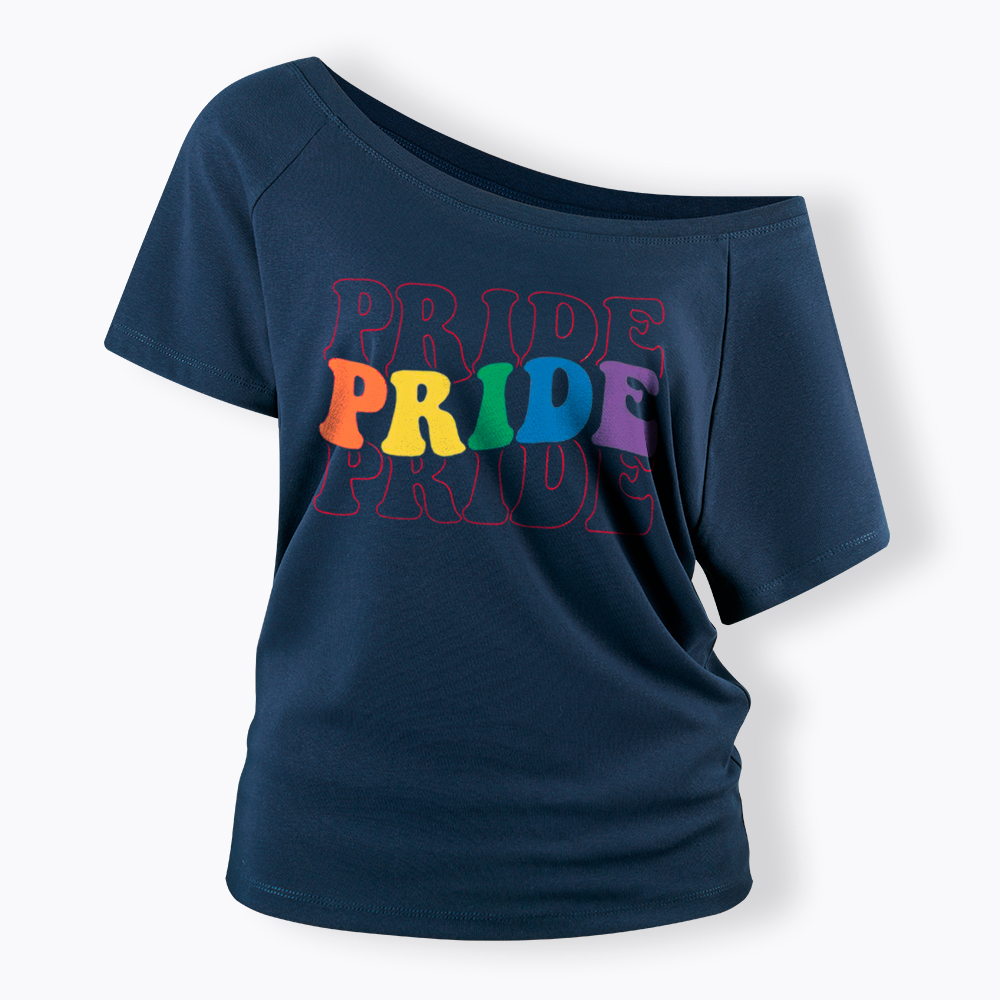 Groovy Pride Month Off Shoulder T-Shirt