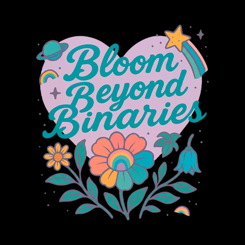 Bloom Beyond Binaries Off Shoulder T-Shirt