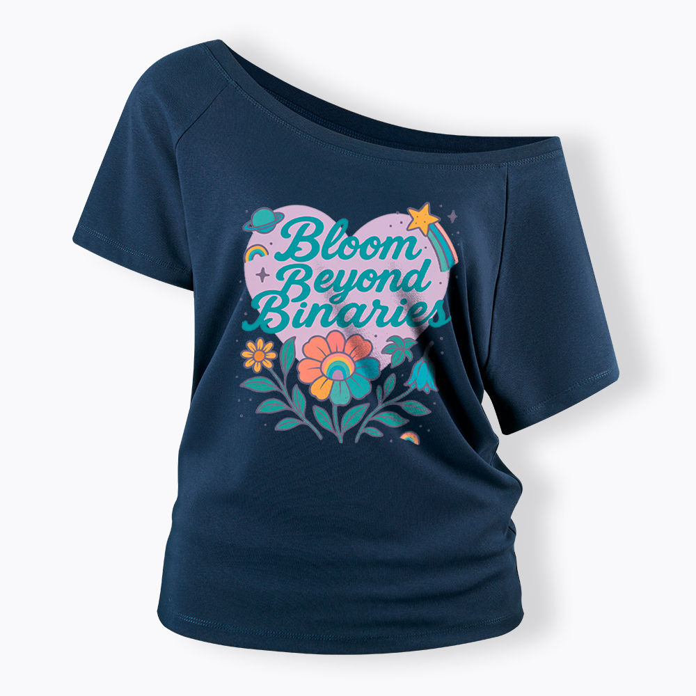 Bloom Beyond Binaries Off Shoulder T-Shirt
