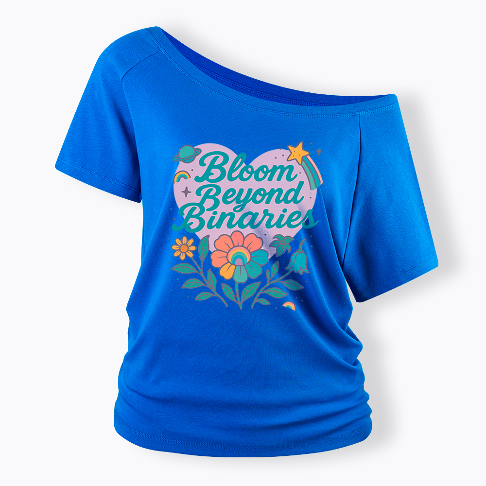 Bloom Beyond Binaries Off Shoulder T-Shirt