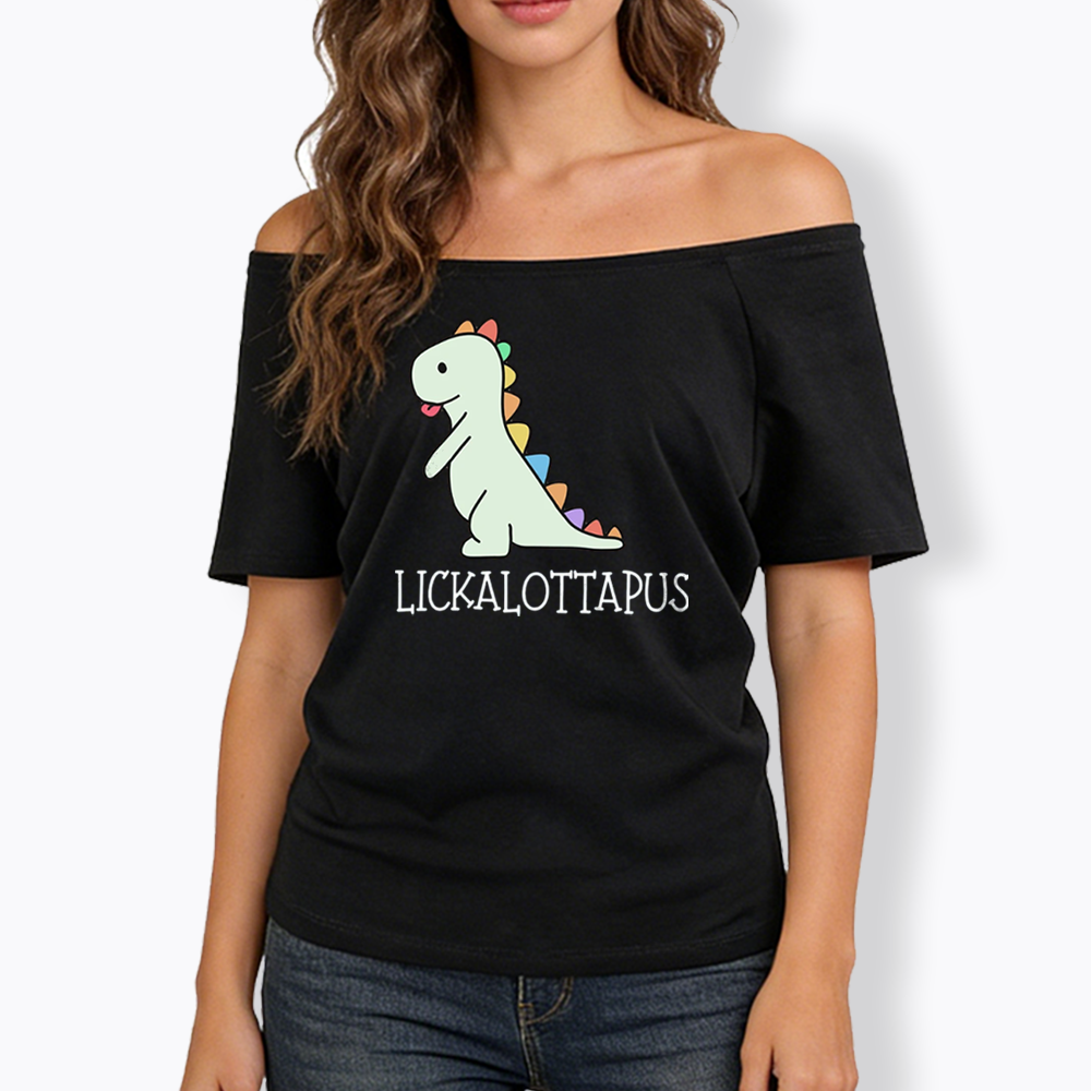 Lickalottapus Off Shoulder T-shirt
