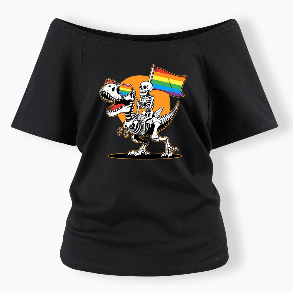 LGBT Skeleton Off Shoulder T-shirt