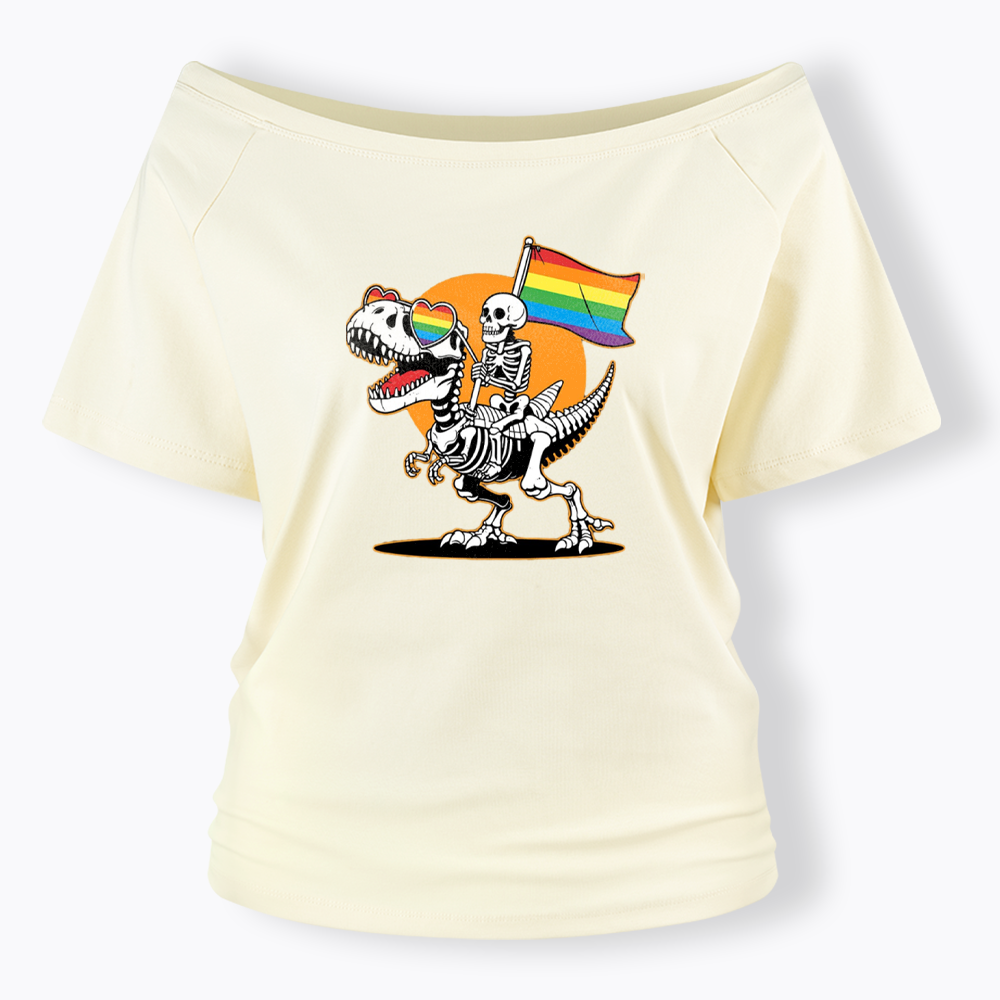 LGBT Skeleton Off Shoulder T-shirt