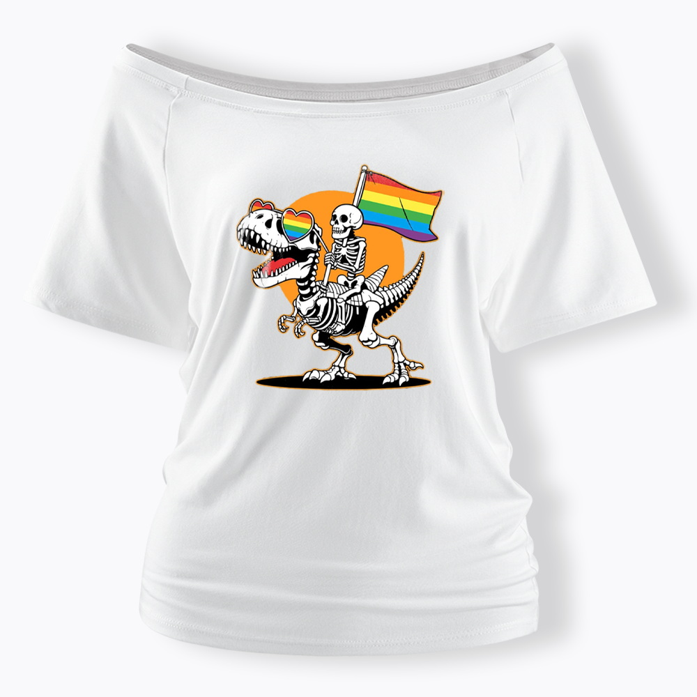 LGBT Skeleton Off Shoulder T-shirt