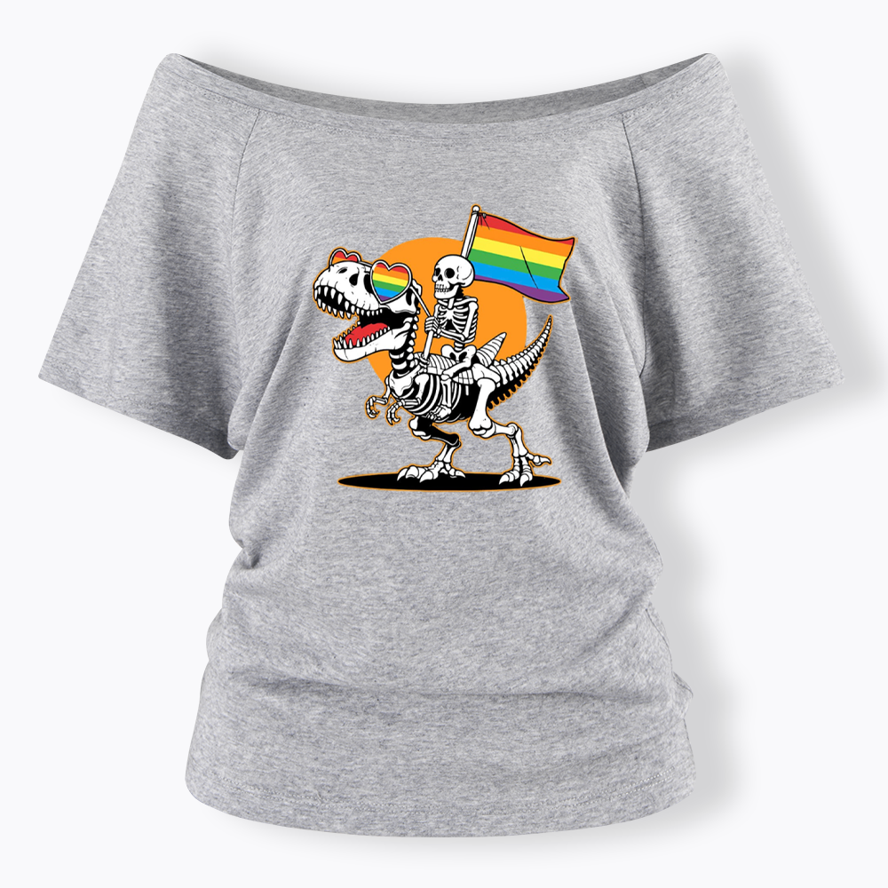 LGBT Skeleton Off Shoulder T-shirt