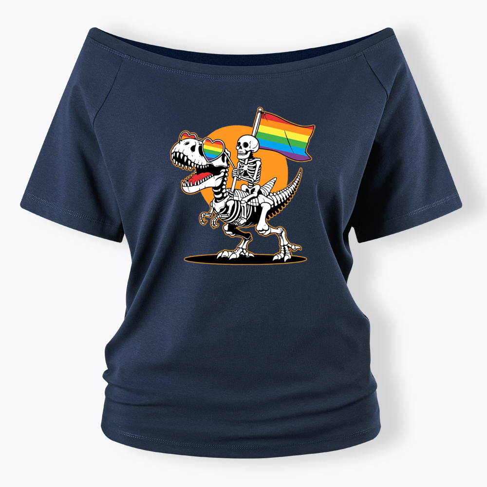 LGBT Skeleton Off Shoulder T-shirt