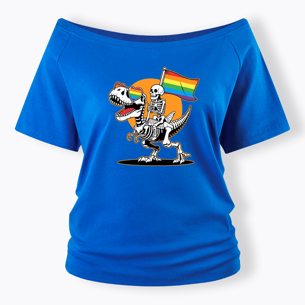LGBT Skeleton Off Shoulder T-shirt
