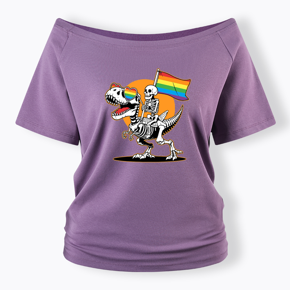 LGBT Skeleton Off Shoulder T-shirt