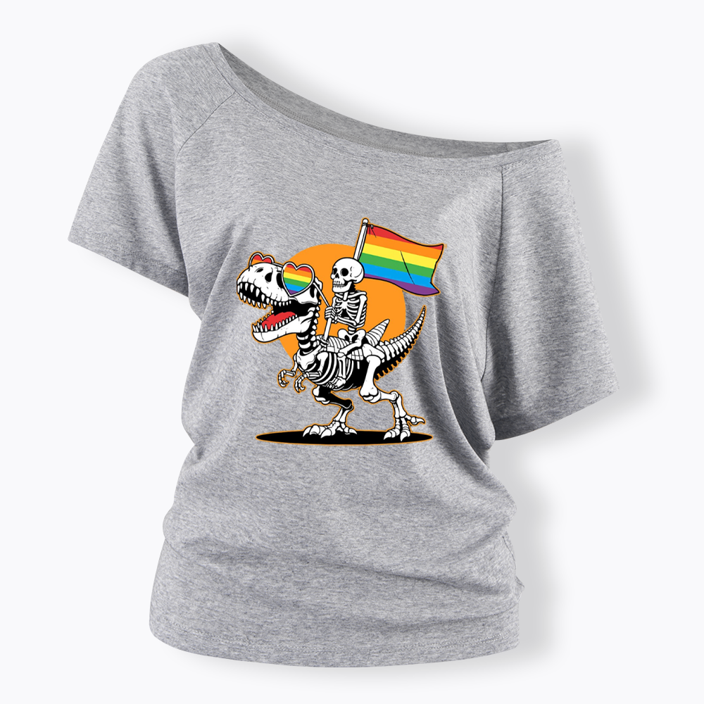 LGBT Skeleton Off Shoulder T-shirt