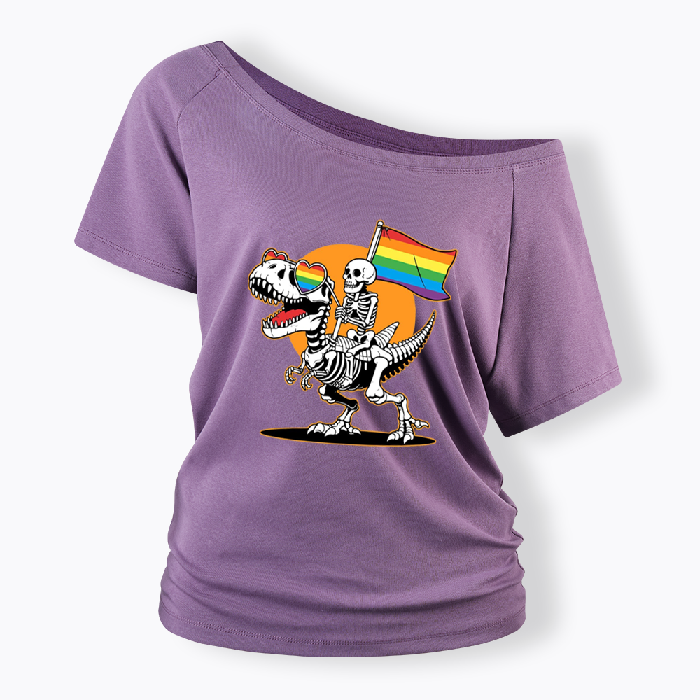 LGBT Skeleton Off Shoulder T-shirt