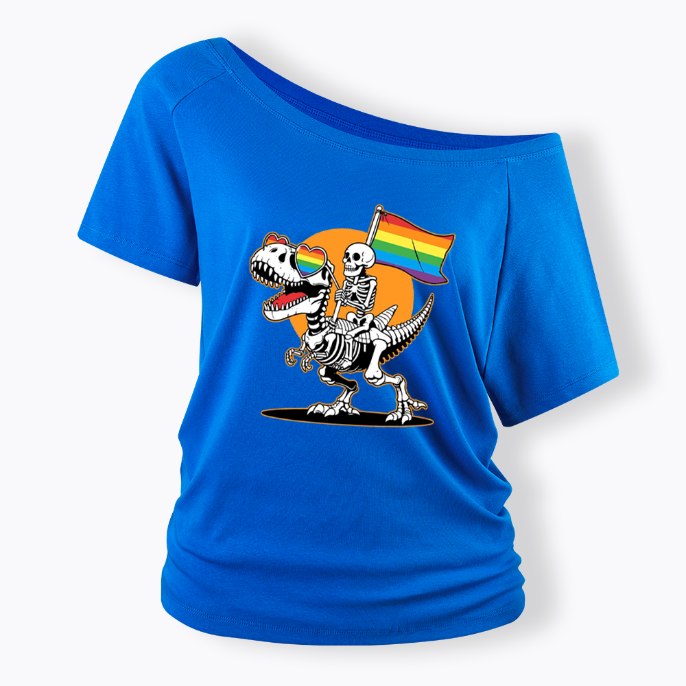LGBT Skeleton Off Shoulder T-shirt
