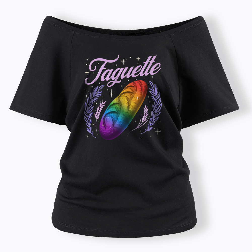 LGBT Baguette Off Shoulder T-shirt