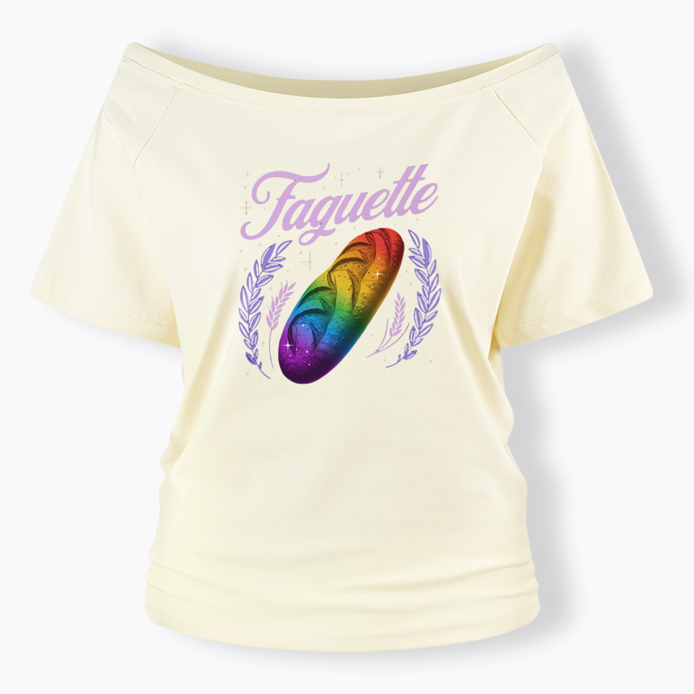 LGBT Baguette Off Shoulder T-shirt