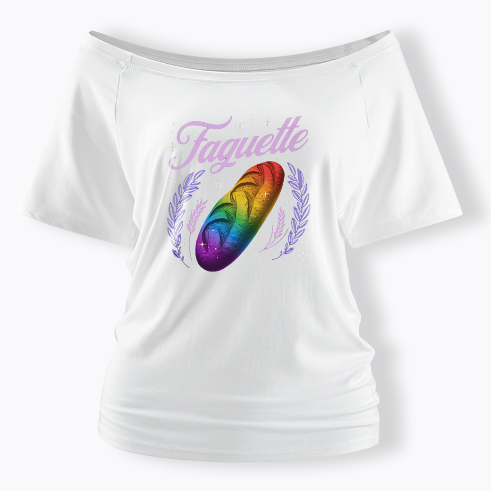 LGBT Baguette Off Shoulder T-shirt