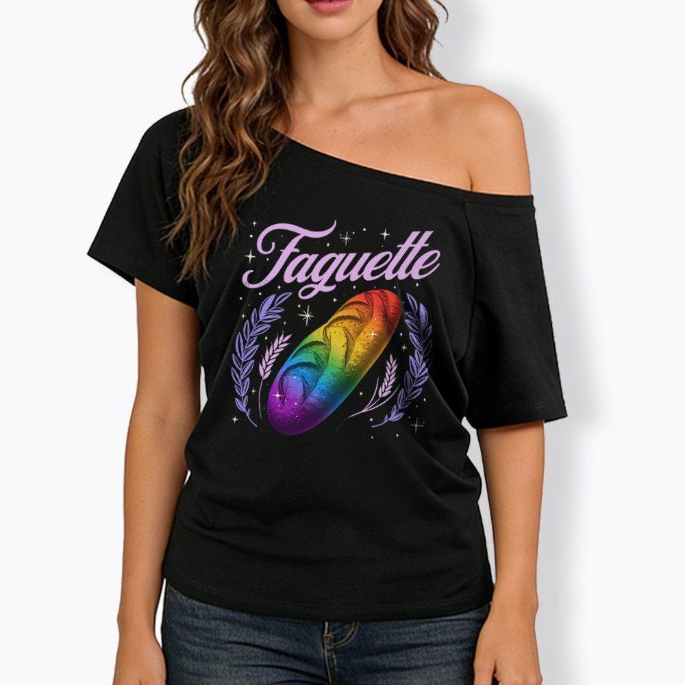 LGBT Baguette Off Shoulder T-shirt