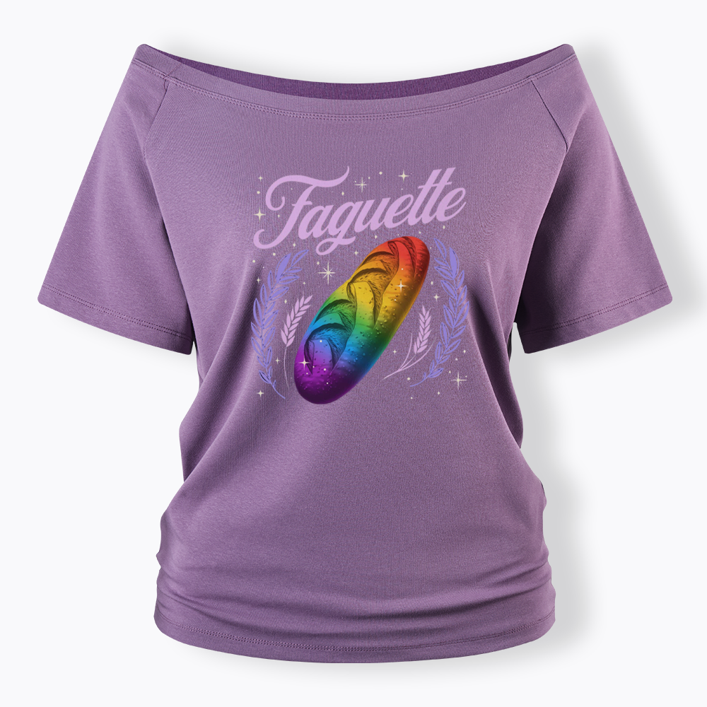 LGBT Baguette Off Shoulder T-shirt