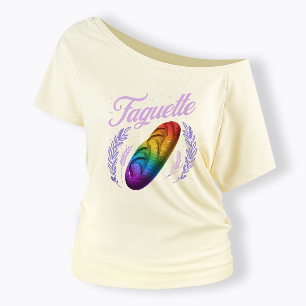 LGBT Baguette Off Shoulder T-shirt