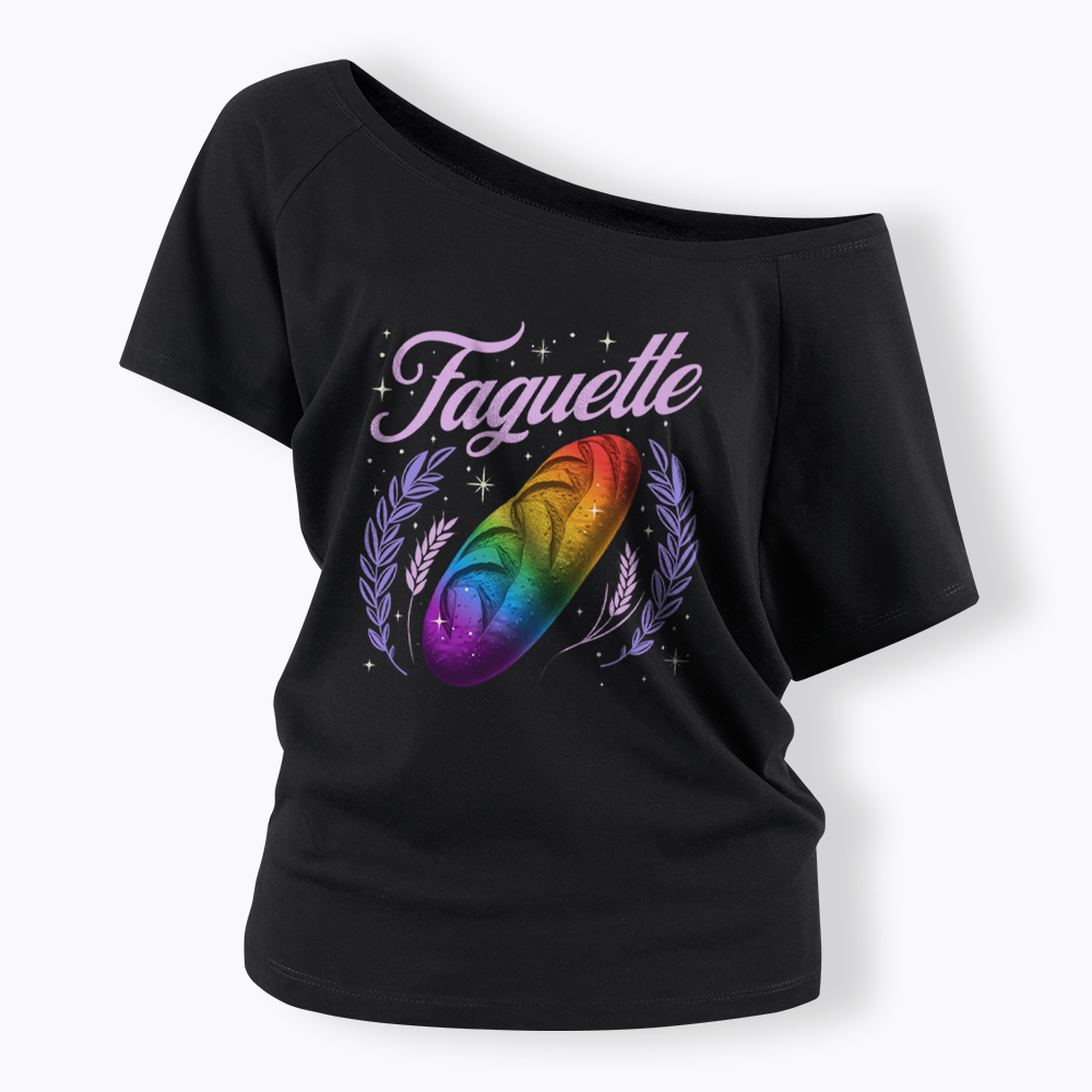 LGBT Baguette Off Shoulder T-shirt