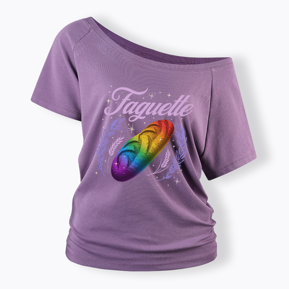 LGBT Baguette Off Shoulder T-shirt