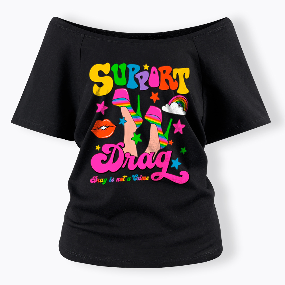 Support Drag Off Shoulder T-Shirt
