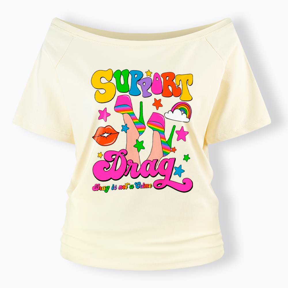 Support Drag Off Shoulder T-Shirt