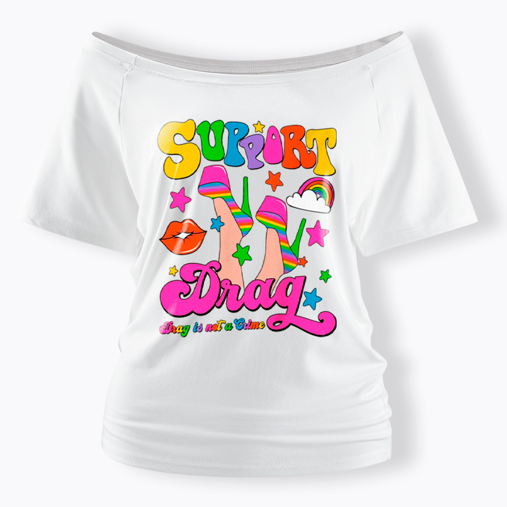 Support Drag Off Shoulder T-Shirt