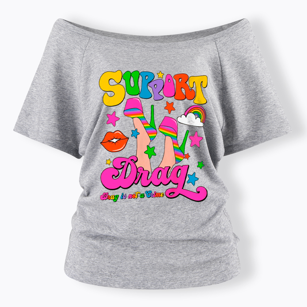 Support Drag Off Shoulder T-Shirt