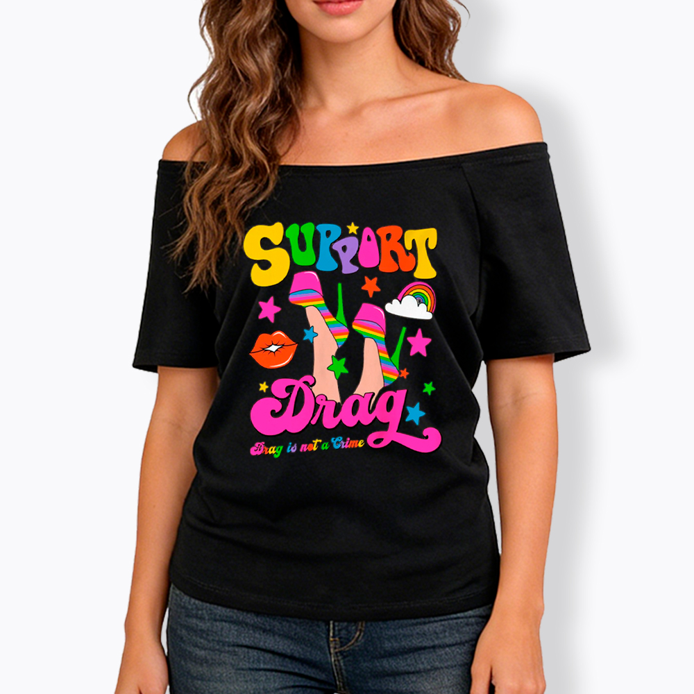 Support Drag Off Shoulder T-Shirt