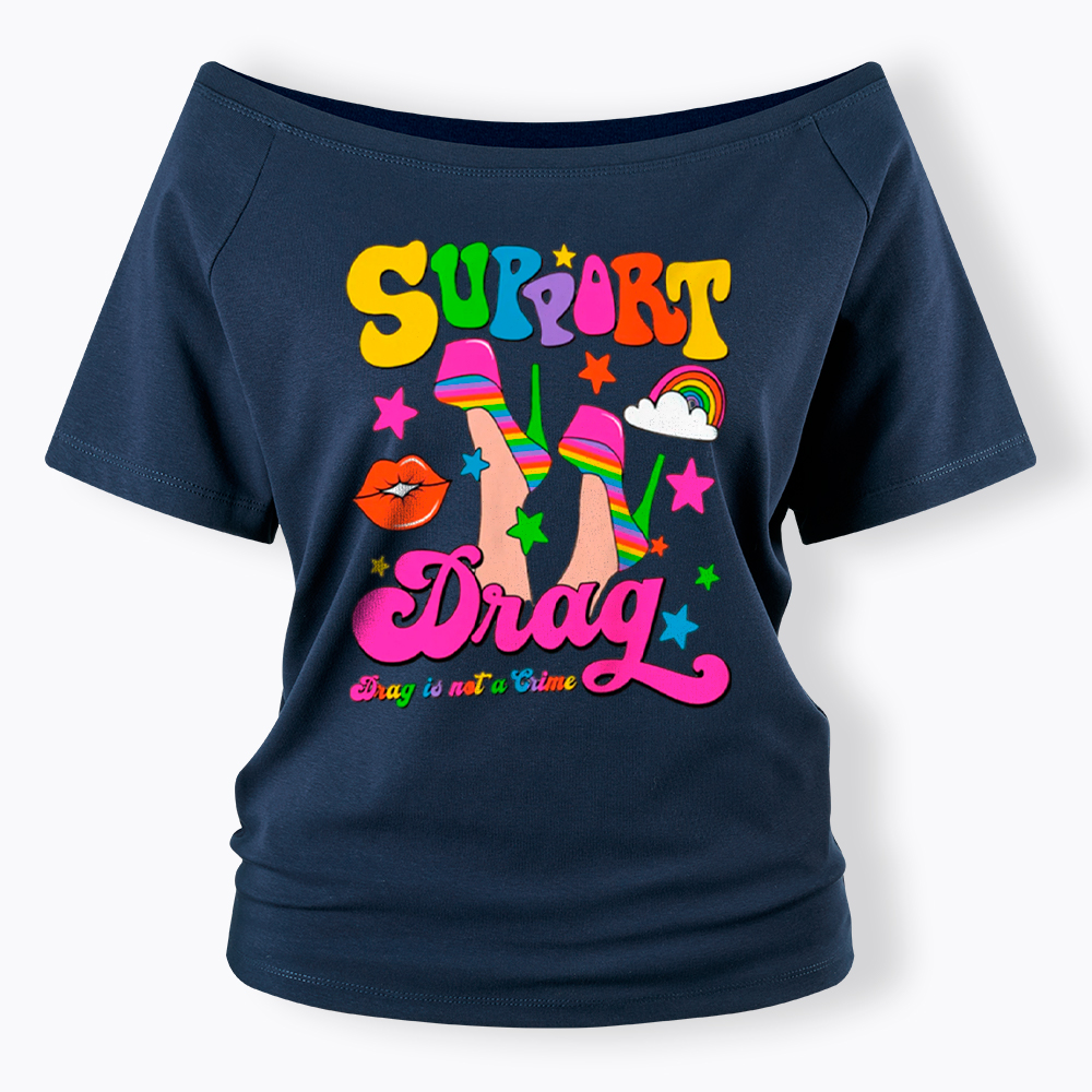 Support Drag Off Shoulder T-Shirt