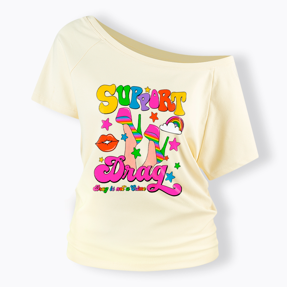 Support Drag Off Shoulder T-Shirt