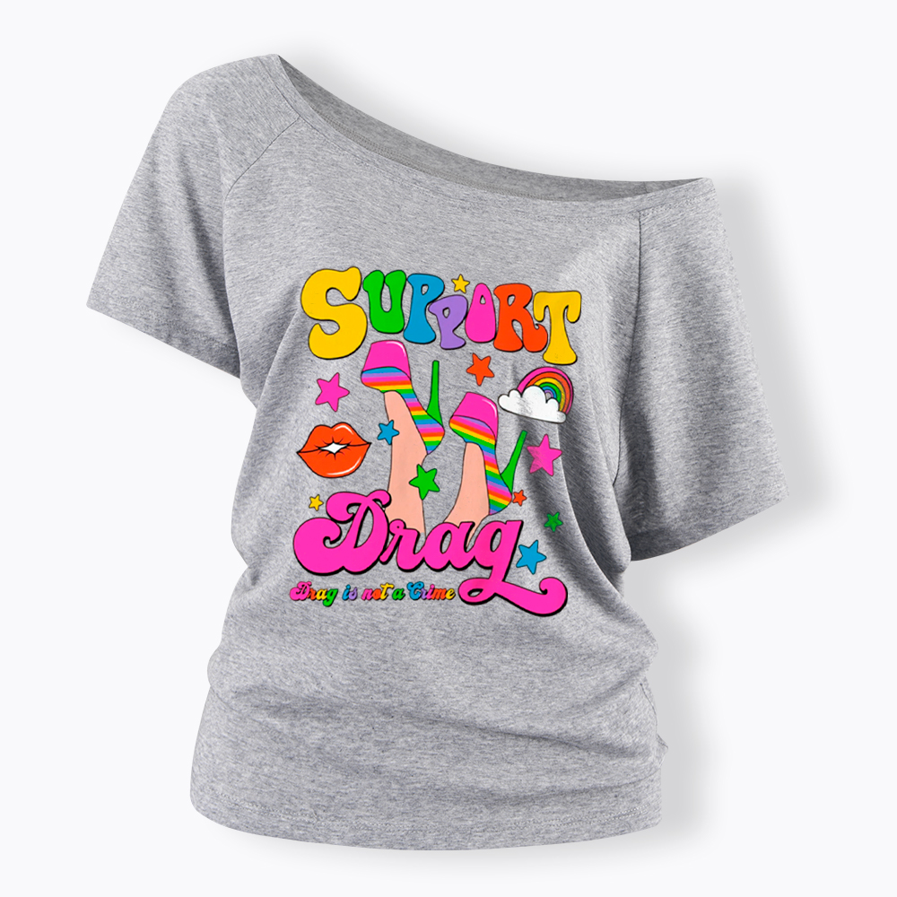 Support Drag Off Shoulder T-Shirt