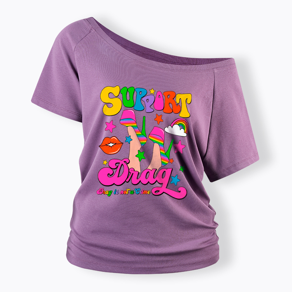 Support Drag Off Shoulder T-Shirt