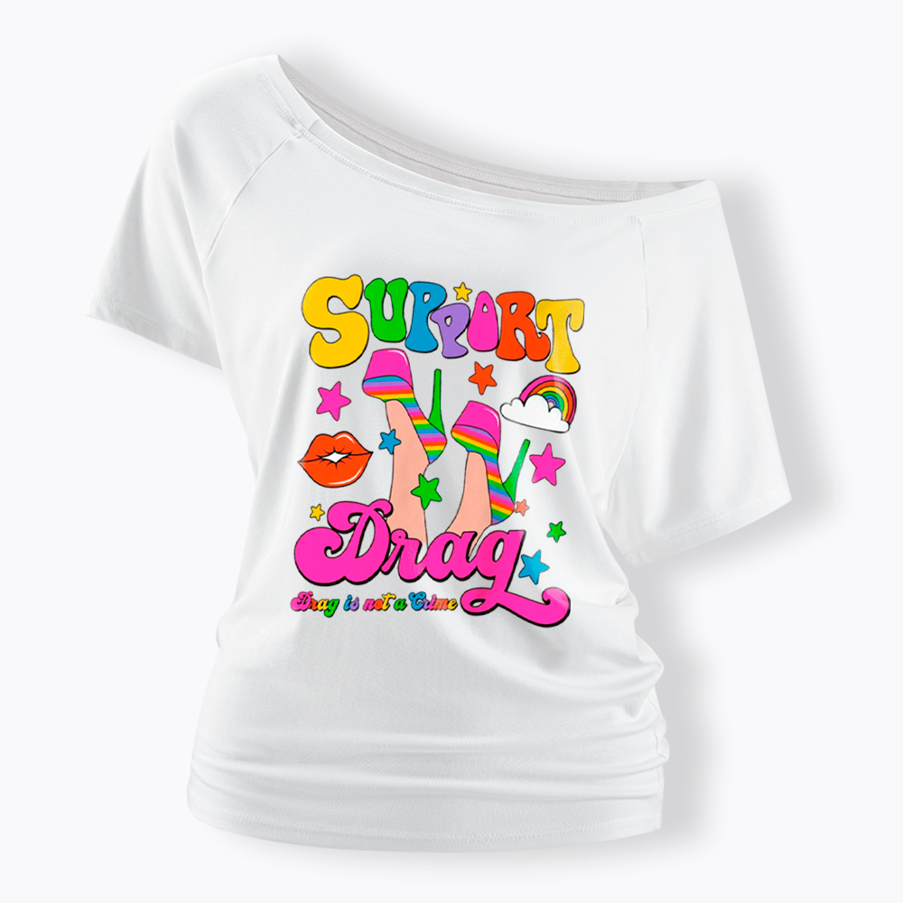 Support Drag Off Shoulder T-Shirt