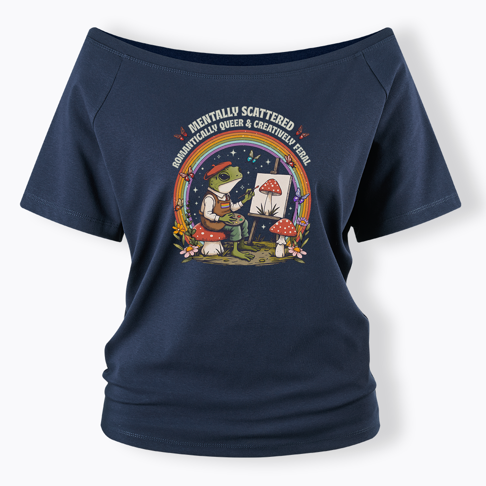 Frog Artist Off Shoulder T-shirt