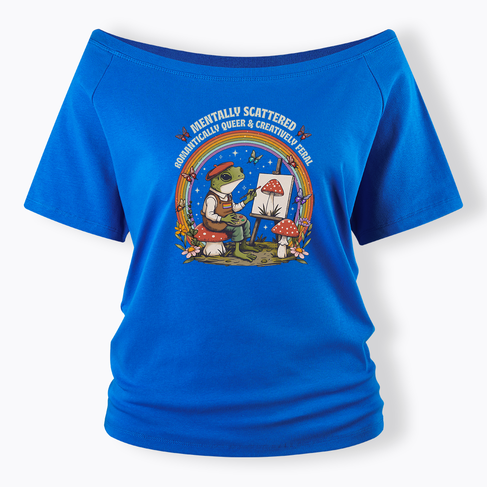 Frog Artist Off Shoulder T-shirt
